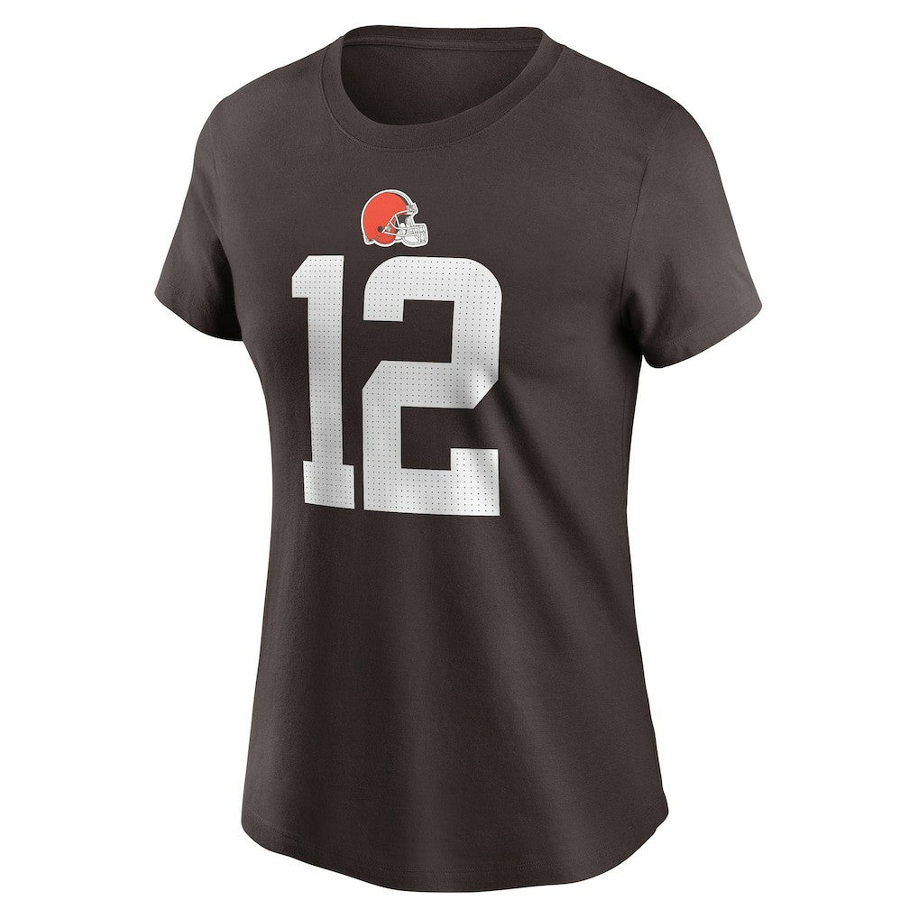 Shedeur Sanders Cleveland Browns Women's 2025 NFL Draft Name & Number T-Shirt - Brown discount