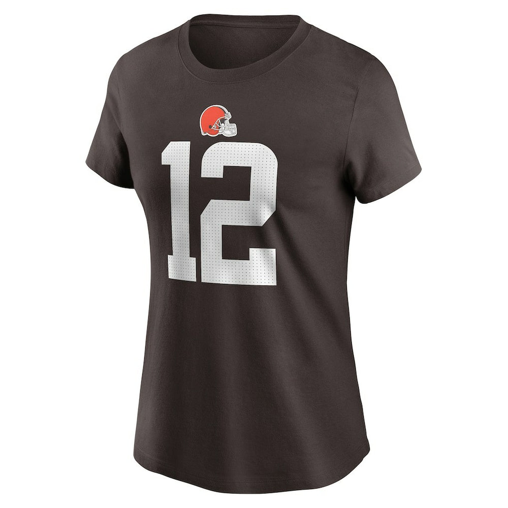 Shedeur Sanders Cleveland Browns Women's 2025 NFL Draft Name & Number T-Shirt - Brown discount