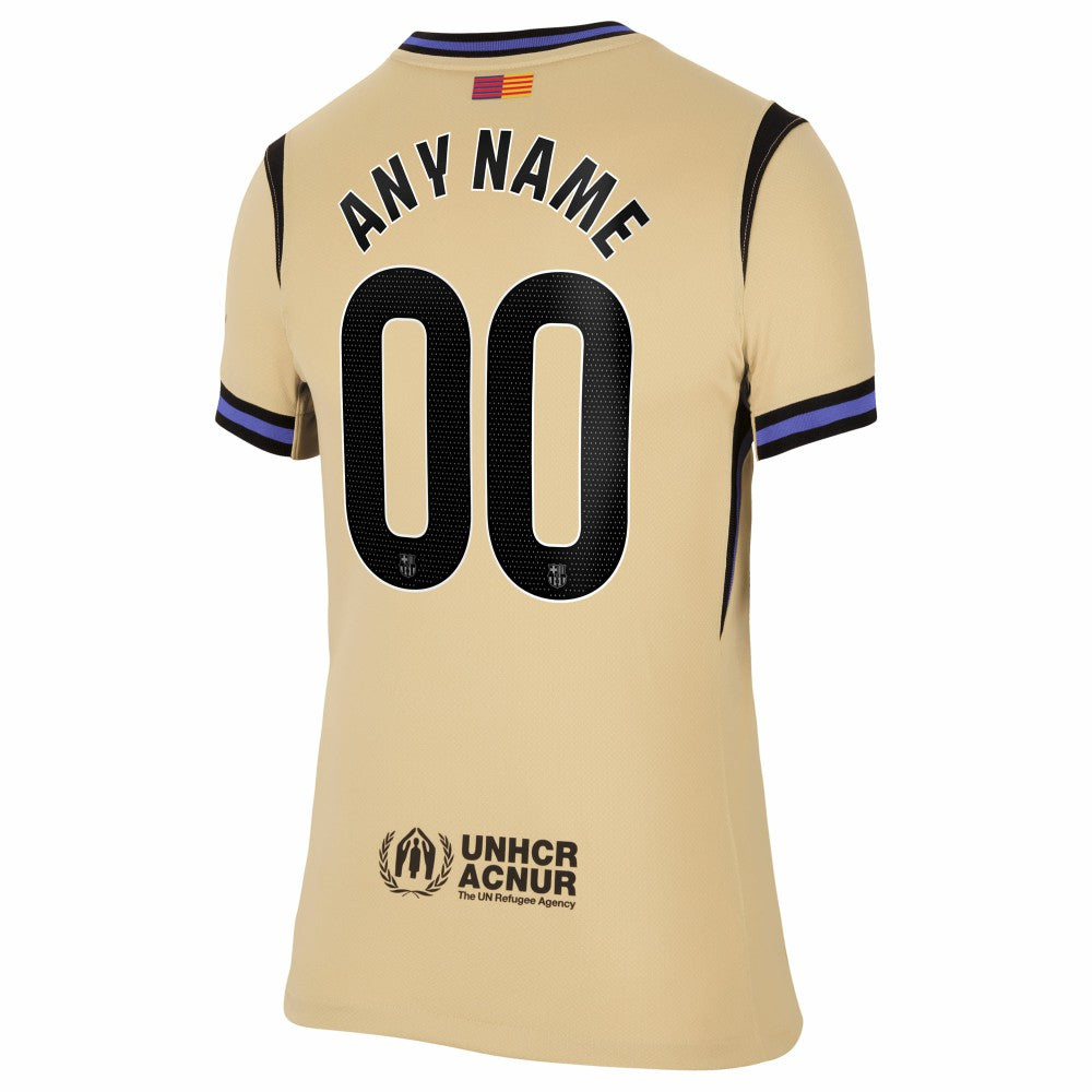 Barcelona Women's 2025/26 Away Stadium Replica Custom Jersey - Gold shop