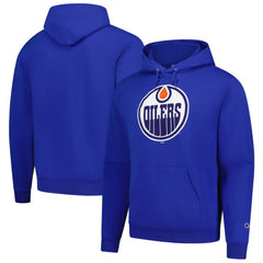 Edmonton Oilers Champion Primary Logo 1-Hit Pullover Hoodie - Royal Hoodies