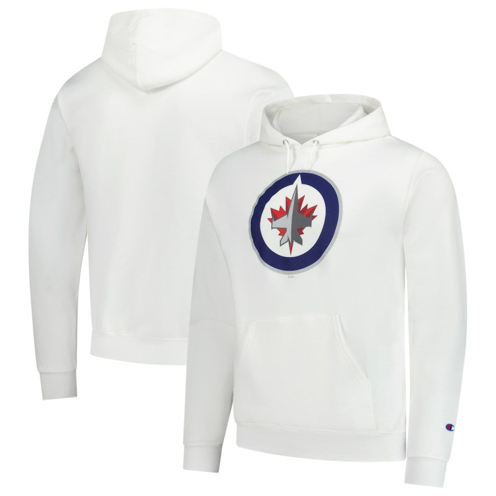 Winnipeg Jets Champion Primary Logo 1-Hit Pullover Hoodie - White Hoodies