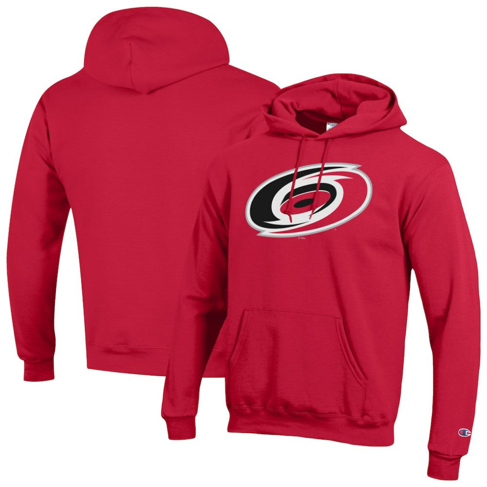 Carolina Hurricanes Champion Primary Logo 1-Hit Pullover Hoodie - Red Hoodies