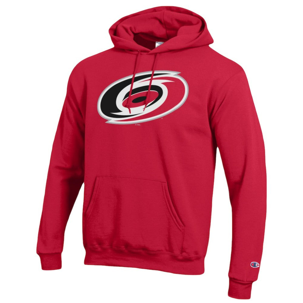 Carolina Hurricanes Champion Primary Logo 1-Hit Pullover Hoodie - Red Hoodies