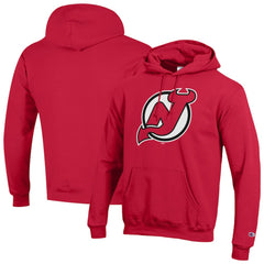 New Jersey Devils Champion Primary Logo 1-Hit Pullover Hoodie - Red Jerseys