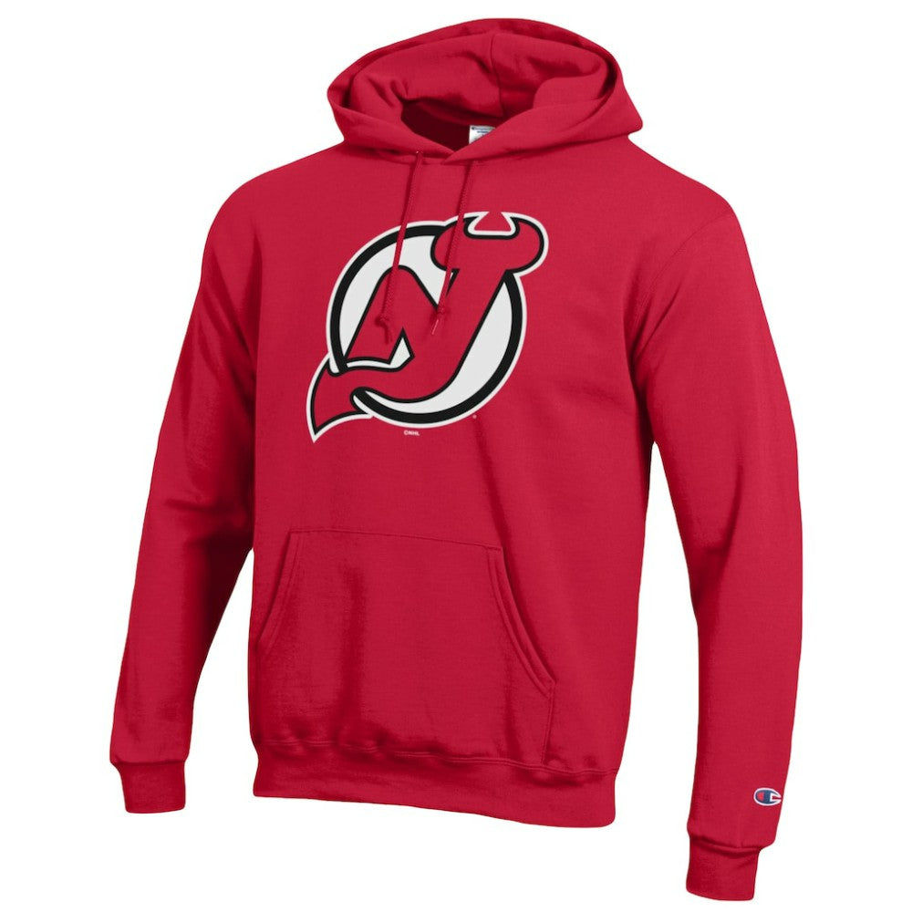 New Jersey Devils Champion Primary Logo 1-Hit Pullover Hoodie - Red Jerseys