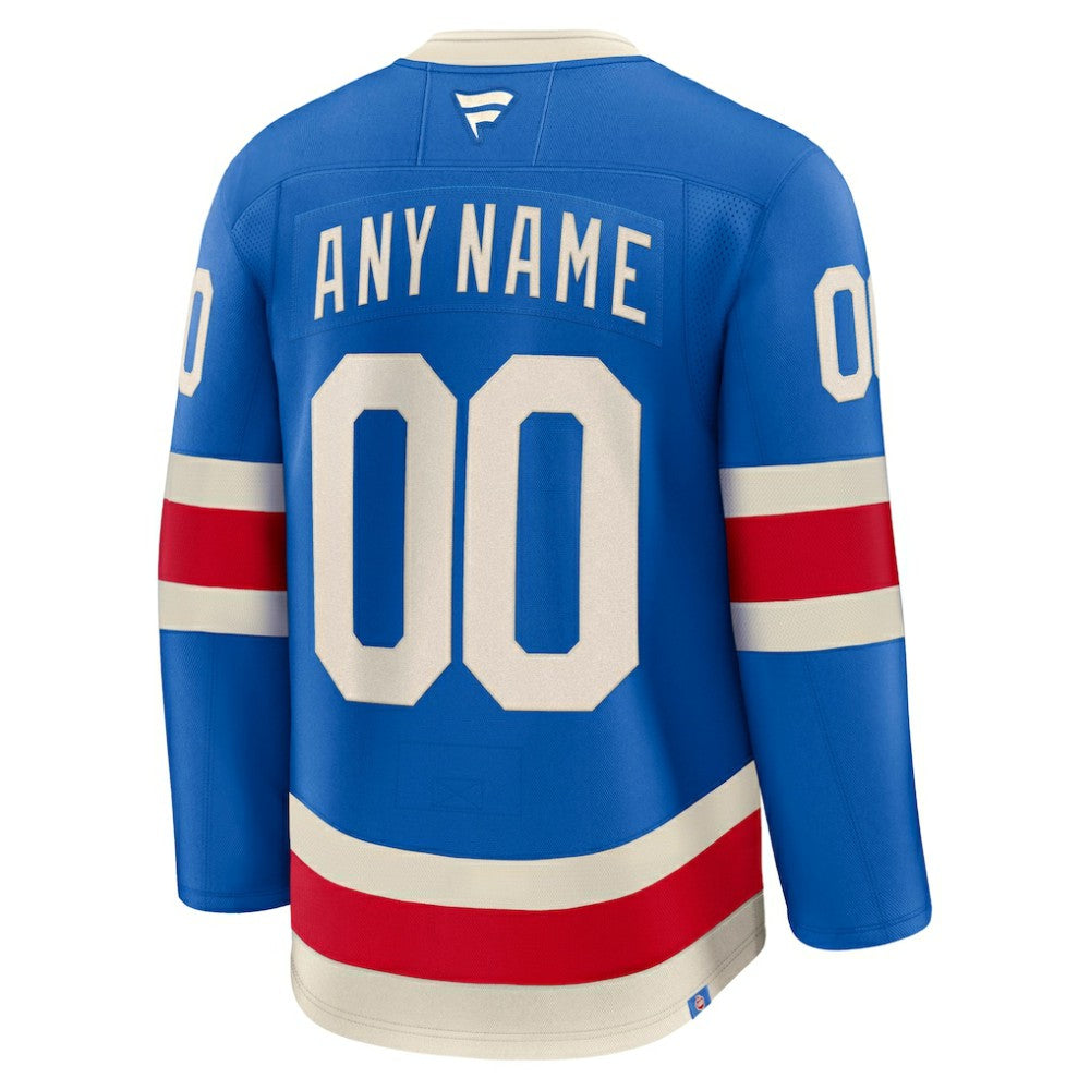 New York Rangers Fanatics Centennial Premium Custom Jersey - Blue Jerseys