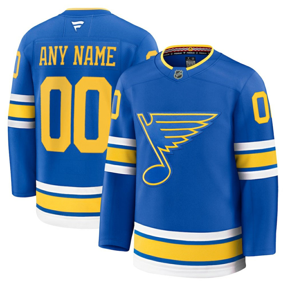 St. Louis Blues Fanatics Home Premium Custom Jersey - Blue Jerseys