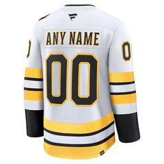 Boston Bruins Fanatics Away Premium Custom Jersey - White Jerseys