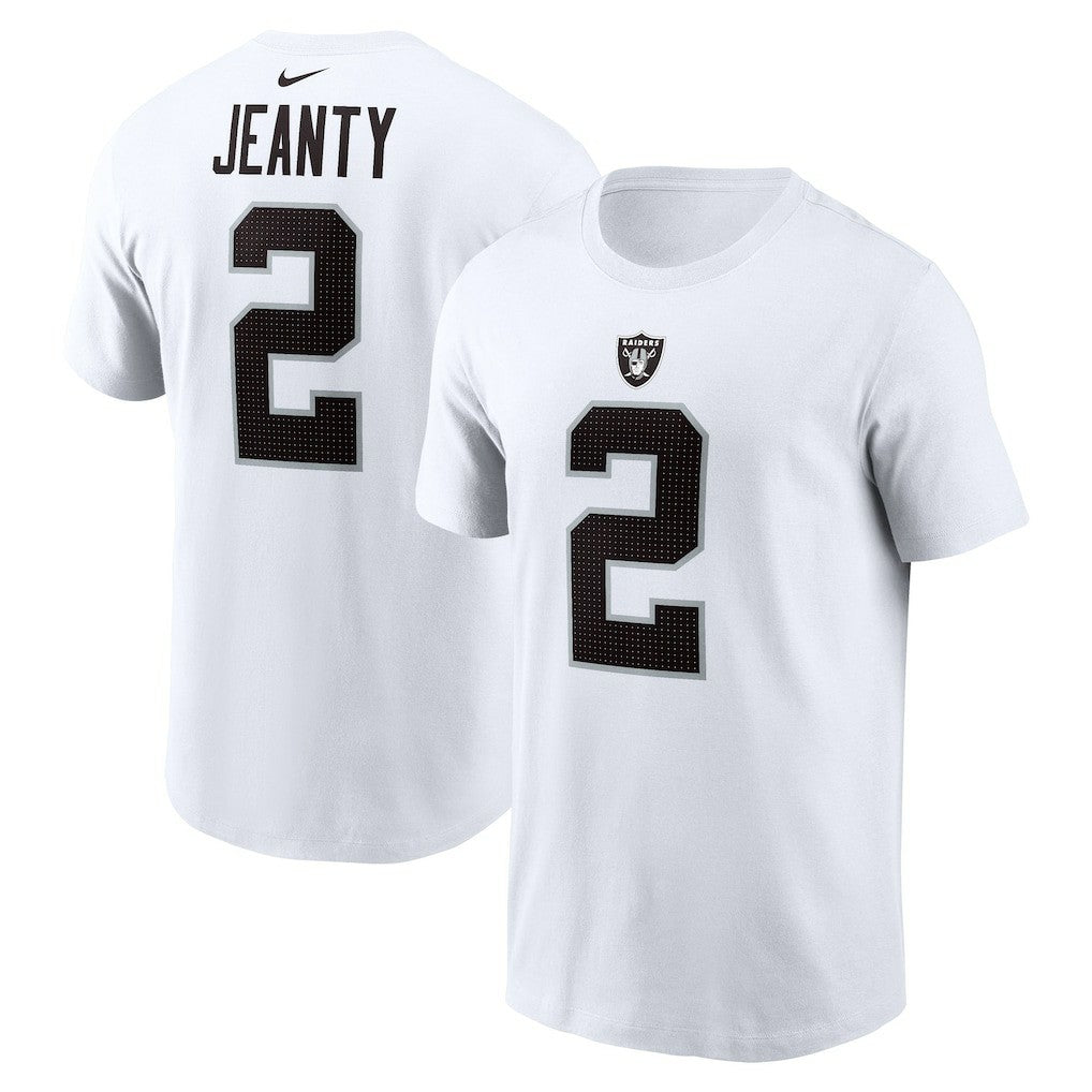 Ashton Jeanty Las Vegas Raiders Name & Number T-Shirt - White on sale