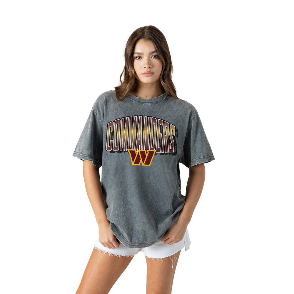 Washington Commanders Gameday Couture Women's Peak Performance Oversized Snow Wash T-Shirt - Gray for sale