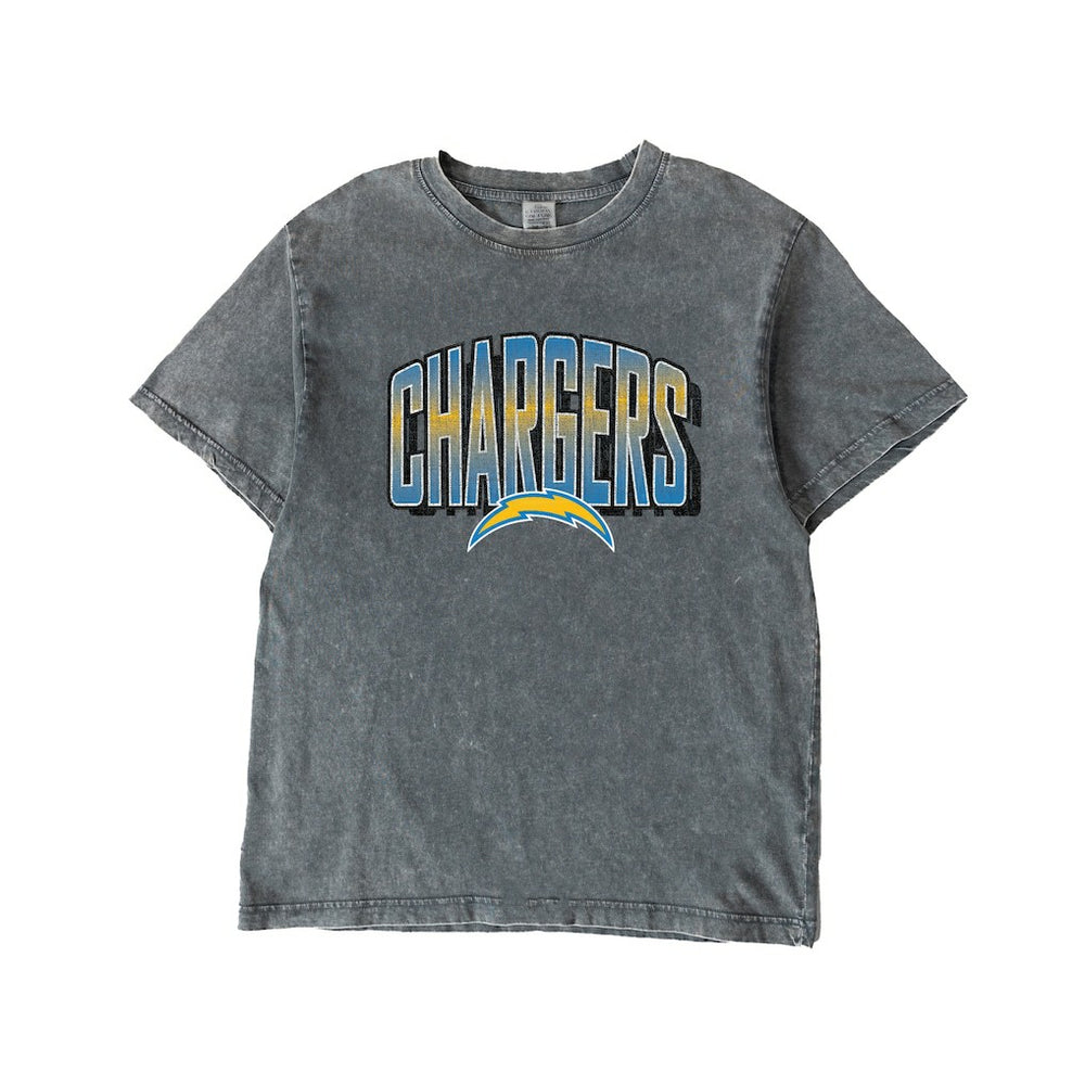 Los Angeles Chargers Gameday Couture Women's Peak Performance Oversized Snow Wash T-Shirt - Gray discount
