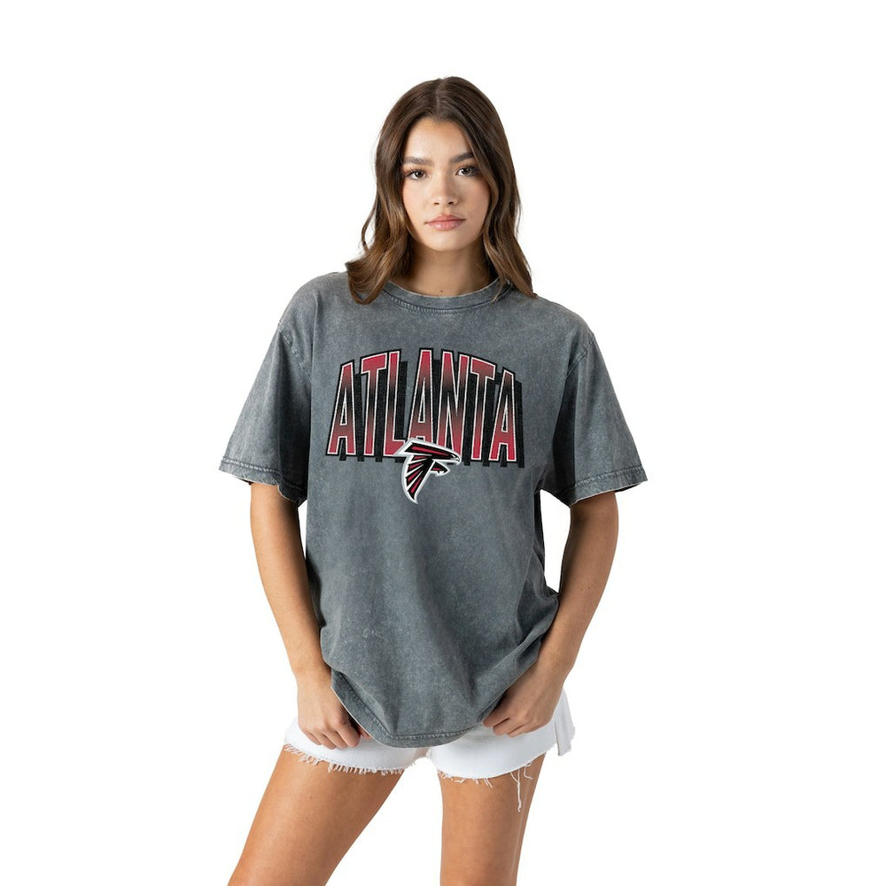 Atlanta Falcons Gameday Couture Women's Peak Performance Oversized Snow Wash T-Shirt - Gray outlet