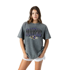 Baltimore Ravens Gameday Couture Women's Peak Performance Oversized Snow Wash T-Shirt - Gray online