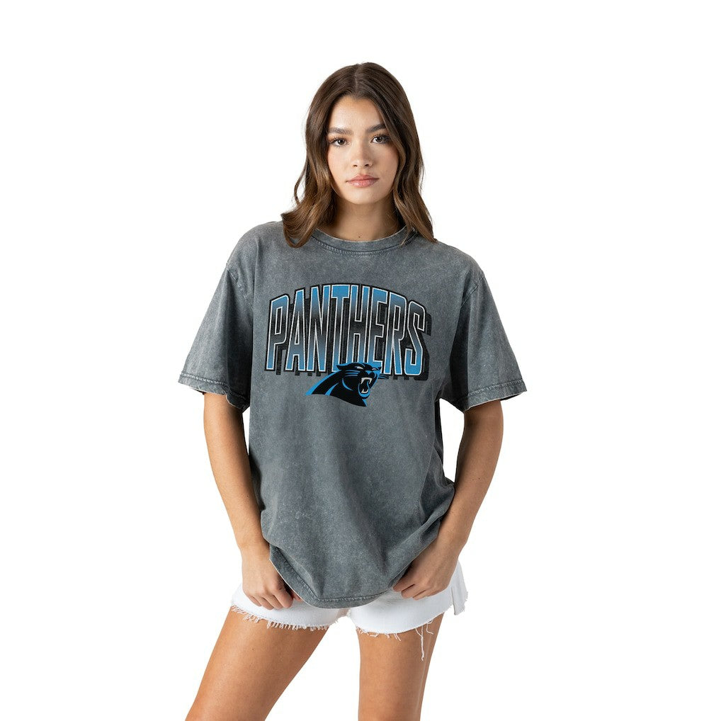 Carolina Panthers Gameday Couture Women's Peak Performance Oversized Snow Wash T-Shirt - Gray sale