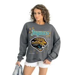 Jacksonville Jaguars Gameday Couture Women's Ready to Rumble Premium Fleece Pullover Sweatshirt - Gray online