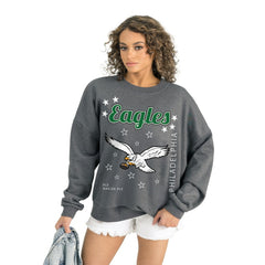Philadelphia Eagles Gameday Couture Women's Ready to Rumble Premium Fleece Pullover Sweatshirt - Gray on sale