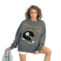 Pittsburgh Steelers Gameday Couture Women's Ready to Rumble Premium Fleece Pullover Sweatshirt - Gray online