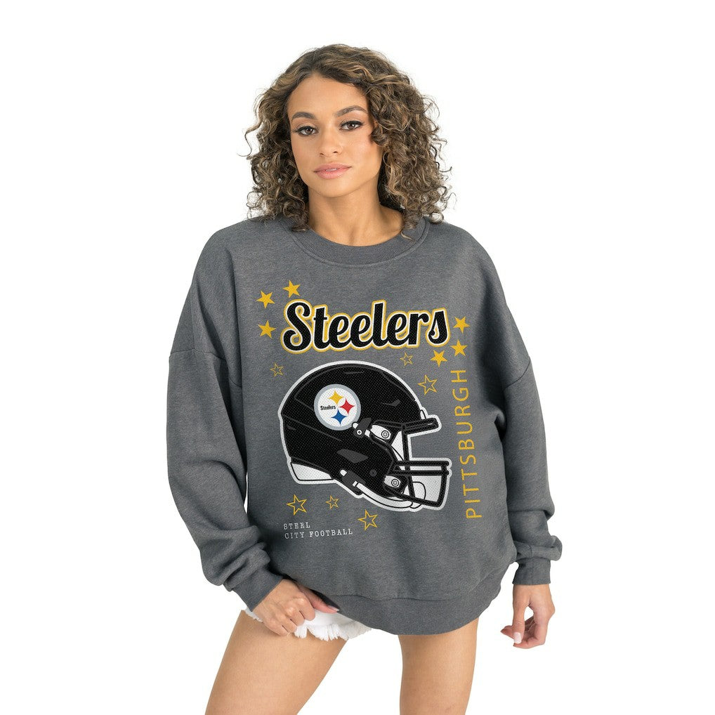 Pittsburgh Steelers Gameday Couture Women's Ready to Rumble Premium Fleece Pullover Sweatshirt - Gray online