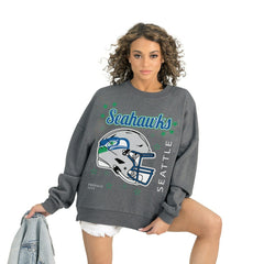 Seattle Seahawks Gameday Couture Women's Ready to Rumble Premium Fleece Pullover Sweatshirt - Gray sale