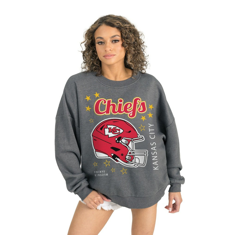 Kansas City Chiefs Gameday Couture Women's Ready to Rumble Premium Fleece Pullover Sweatshirt - Gray on sale