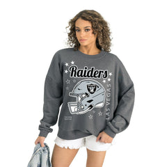 Las Vegas Raiders Gameday Couture Women's Ready to Rumble Premium Fleece Pullover Sweatshirt - Gray discount