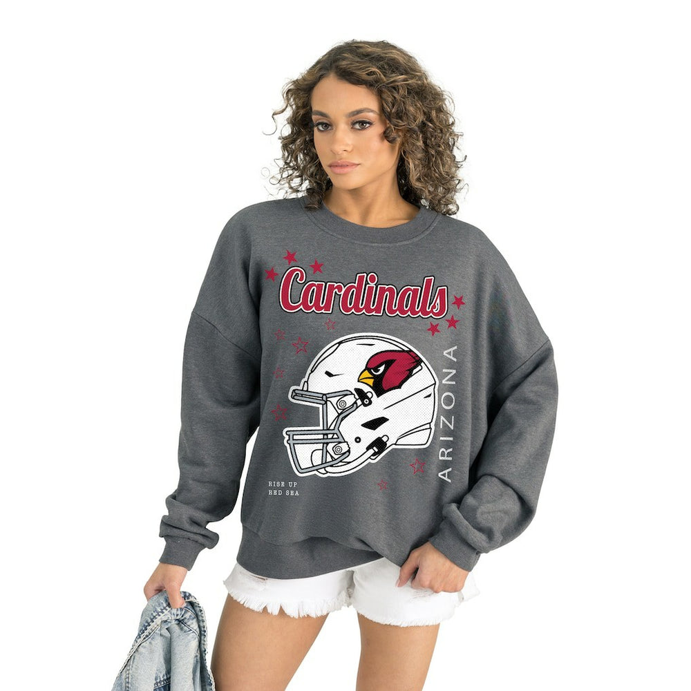 Arizona Cardinals Gameday Couture Women's Ready to Rumble Premium Fleece Pullover Sweatshirt - Gray for sale