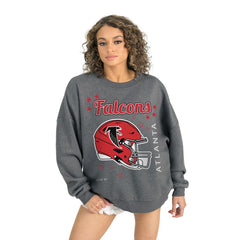 Atlanta Falcons Gameday Couture Women's Ready to Rumble Premium Fleece Pullover Sweatshirt - Gray on sale