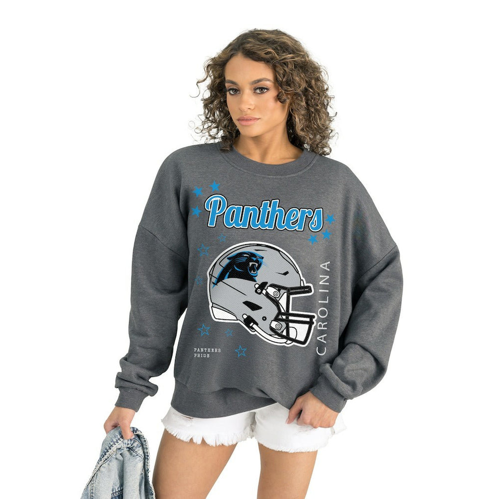 Carolina Panthers Gameday Couture Women's Ready to Rumble Premium Fleece Pullover Sweatshirt - Gray online