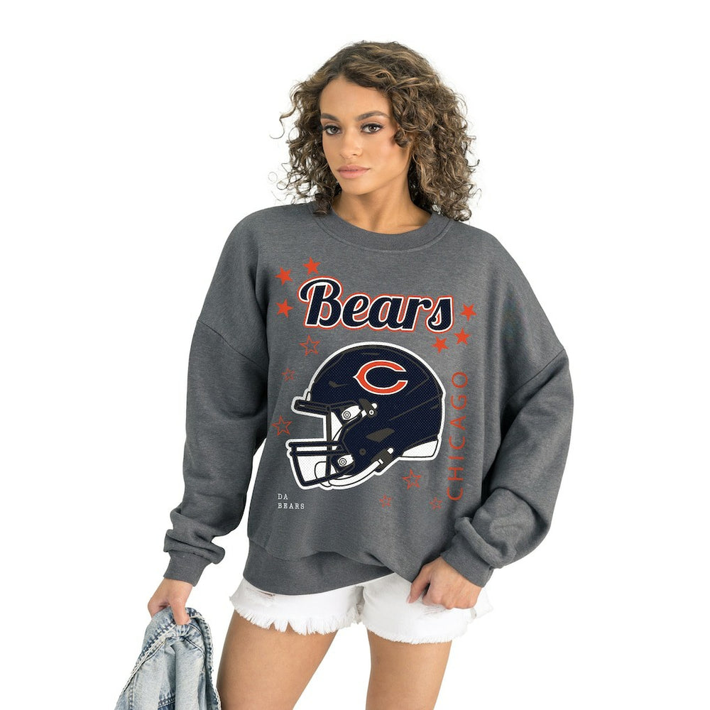 Chicago Bears Gameday Couture Women's Ready to Rumble Premium Fleece Pullover Sweatshirt - Gray outlet