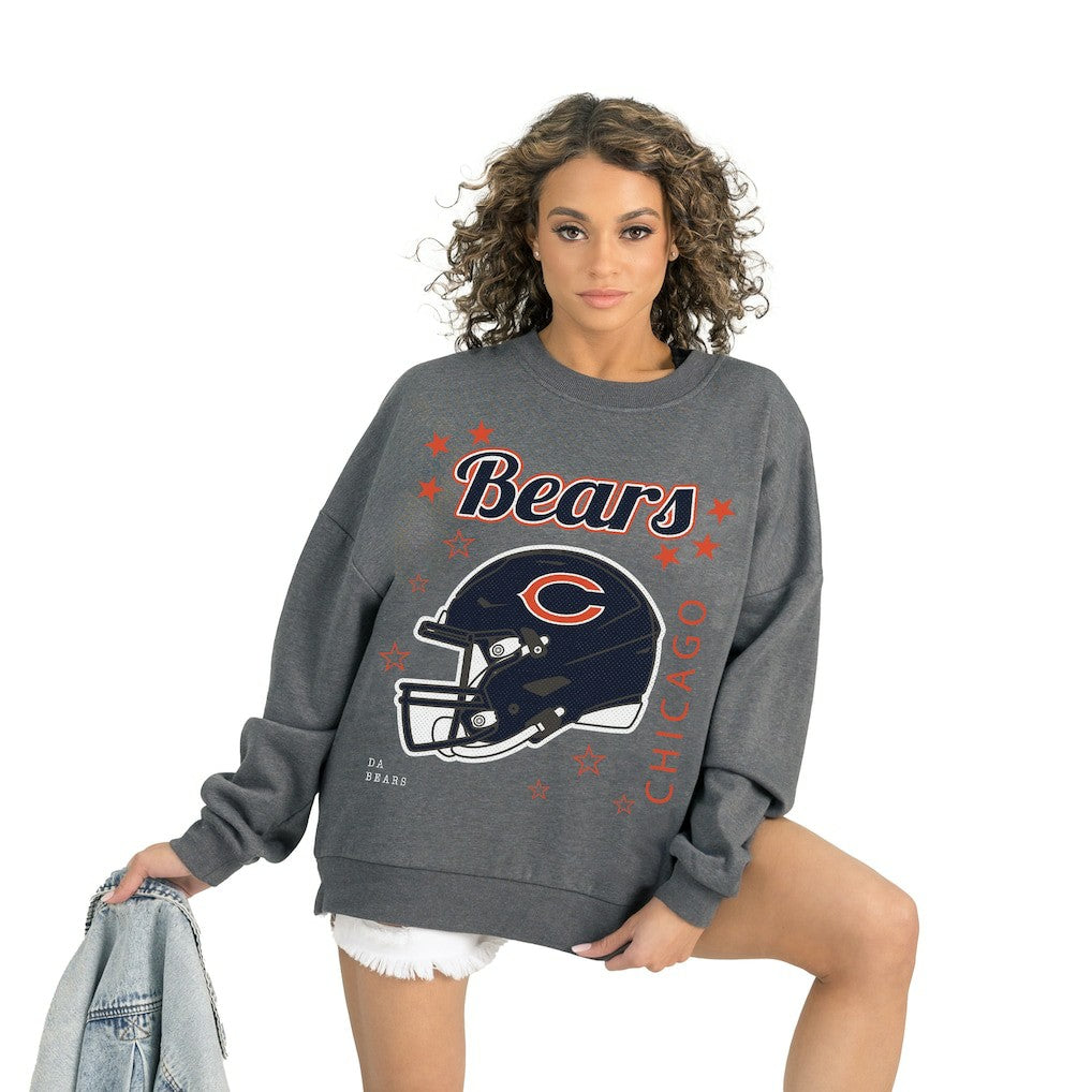 Chicago Bears Gameday Couture Women's Ready to Rumble Premium Fleece Pullover Sweatshirt - Gray outlet