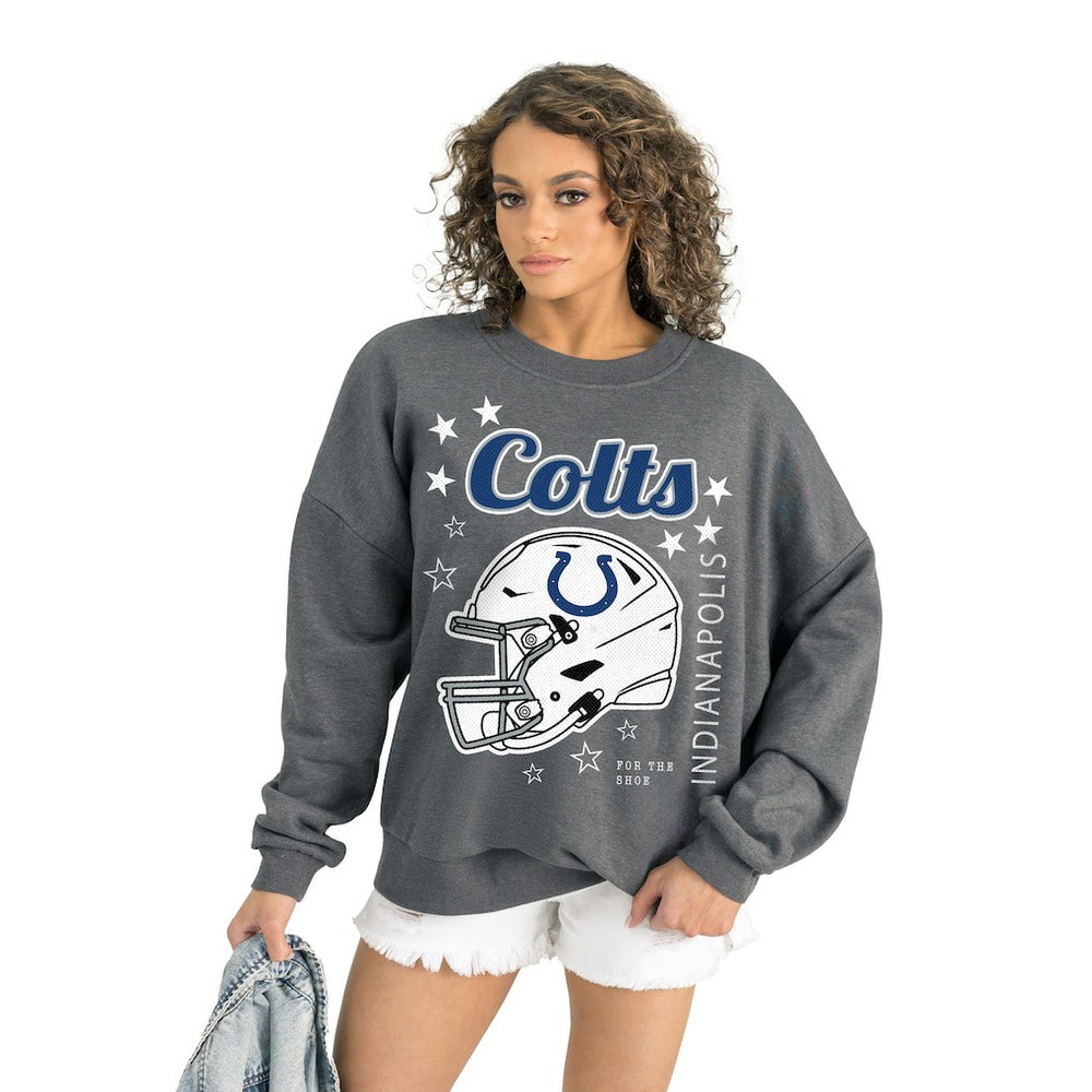 Indianapolis Colts Gameday Couture Women's Ready to Rumble Premium Fleece Pullover Sweatshirt - Gray cheap