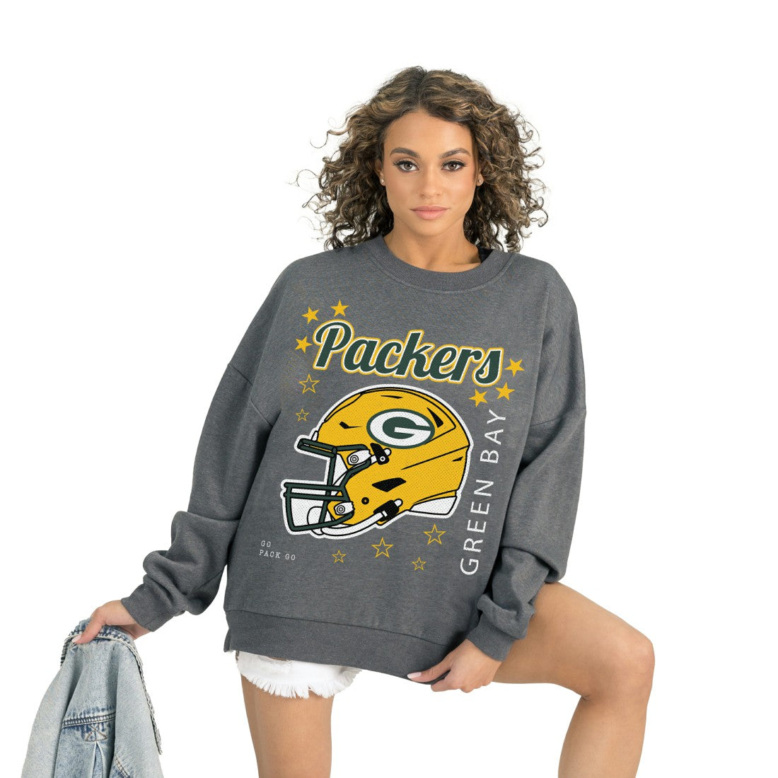 Green Bay Packers Gameday Couture Women's Ready to Rumble Premium Fleece Pullover Sweatshirt - Gray outlet