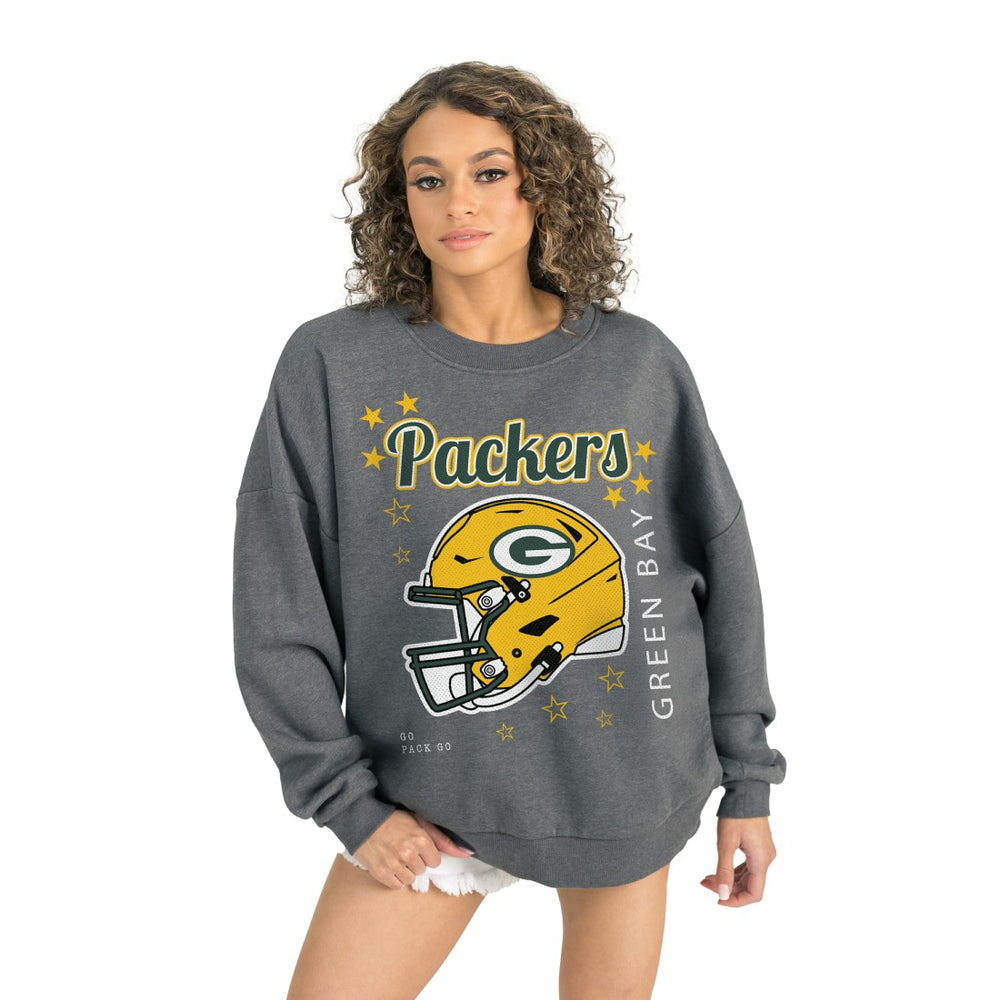 Green Bay Packers Gameday Couture Women's Ready to Rumble Premium Fleece Pullover Sweatshirt - Gray outlet
