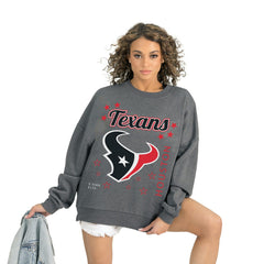 Houston Texans Gameday Couture Women's Ready to Rumble Premium Fleece Pullover Sweatshirt - Gray for sale