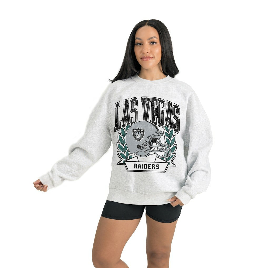 Las Vegas Raiders Gameday Couture Women's Heritage Premium Fleece Pullover Sweatshirt - Gray discount
