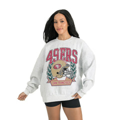 San Francisco 49ers Gameday Couture Women's Heritage Premium Fleece Pullover Sweatshirt - Gray outlet