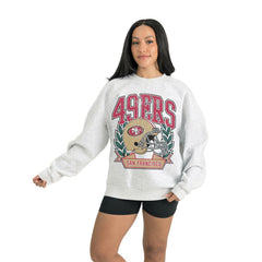 San Francisco 49ers Gameday Couture Women's Heritage Premium Fleece Pullover Sweatshirt - Gray outlet