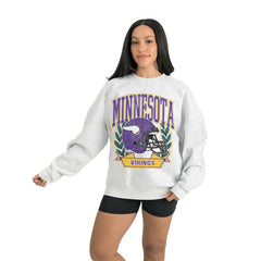 Minnesota Vikings Gameday Couture Women's Heritage Premium Fleece Pullover Sweatshirt - Gray for sale