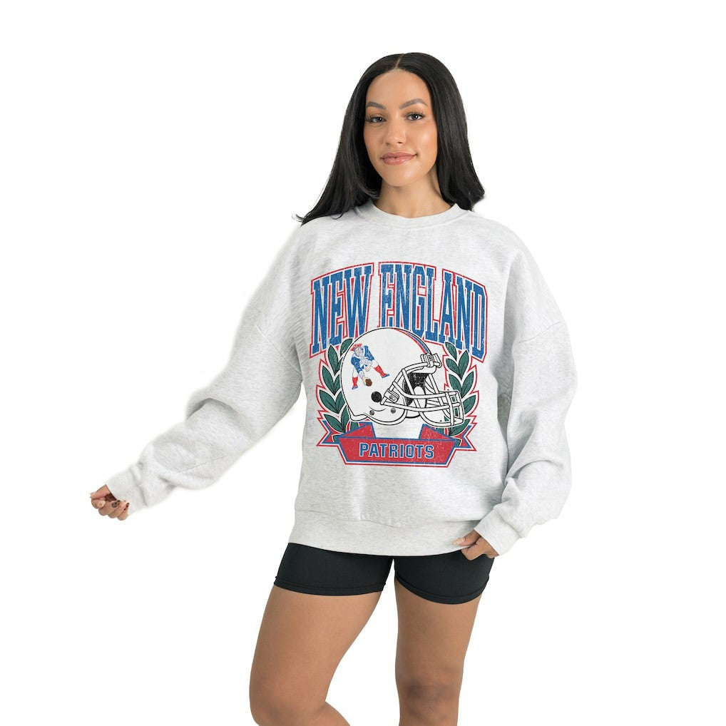 New England Patriots Gameday Couture Women's Heritage Premium Fleece Pullover Sweatshirt - Gray outlet