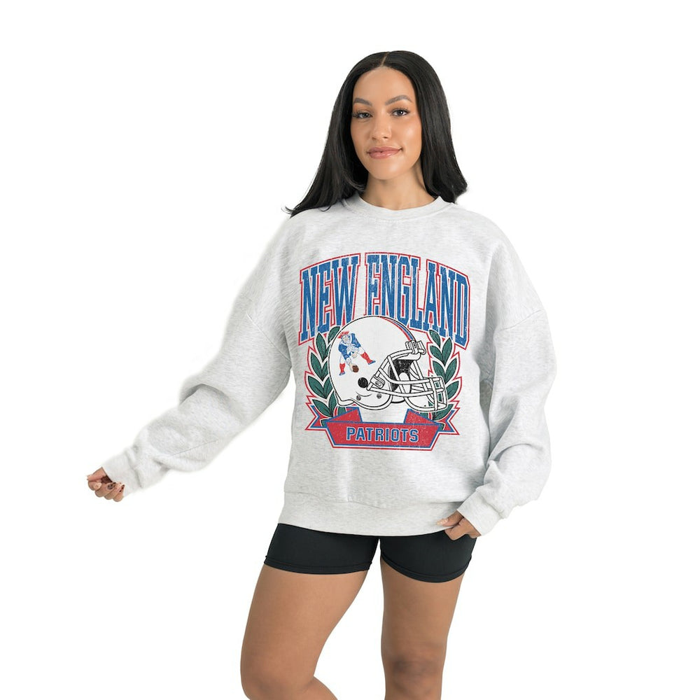New England Patriots Gameday Couture Women's Heritage Premium Fleece Pullover Sweatshirt - Gray outlet
