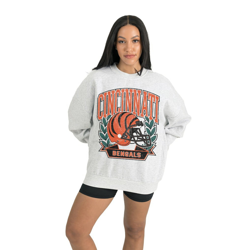 Cincinnati Bengals Gameday Couture Women's Heritage Premium Fleece Pullover Sweatshirt - Gray outlet
