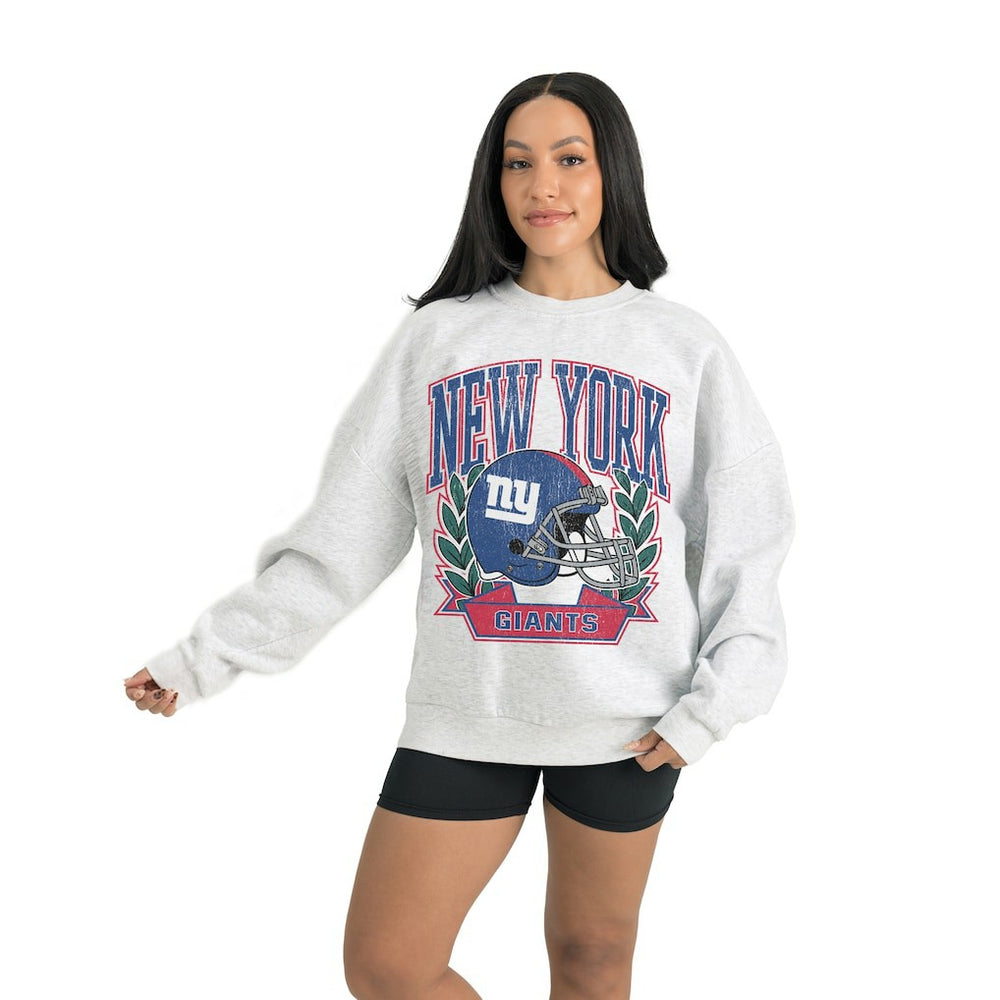 New York Giants Gameday Couture Women's Heritage Premium Fleece Pullover Sweatshirt - Gray sale