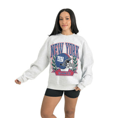 New York Giants Gameday Couture Women's Heritage Premium Fleece Pullover Sweatshirt - Gray sale