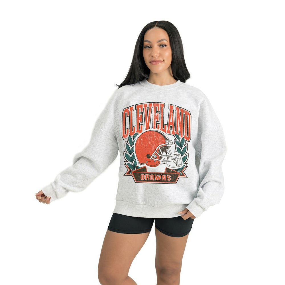 Cleveland Browns Gameday Couture Women's Heritage Premium Fleece Pullover Sweatshirt - Gray cheap