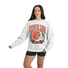 Cleveland Browns Gameday Couture Women's Heritage Premium Fleece Pullover Sweatshirt - Gray cheap
