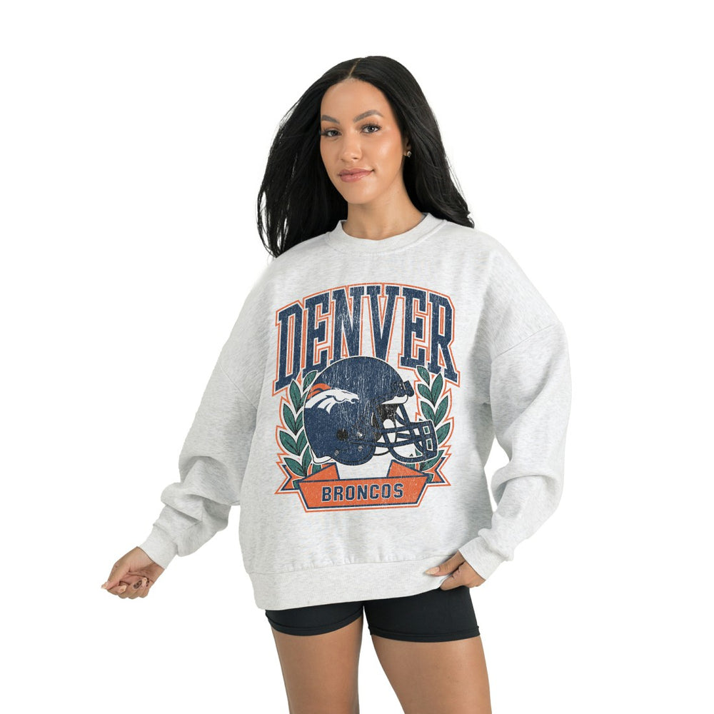 Denver Broncos Gameday Couture Women's Heritage Premium Fleece Pullover Sweatshirt - Gray sale