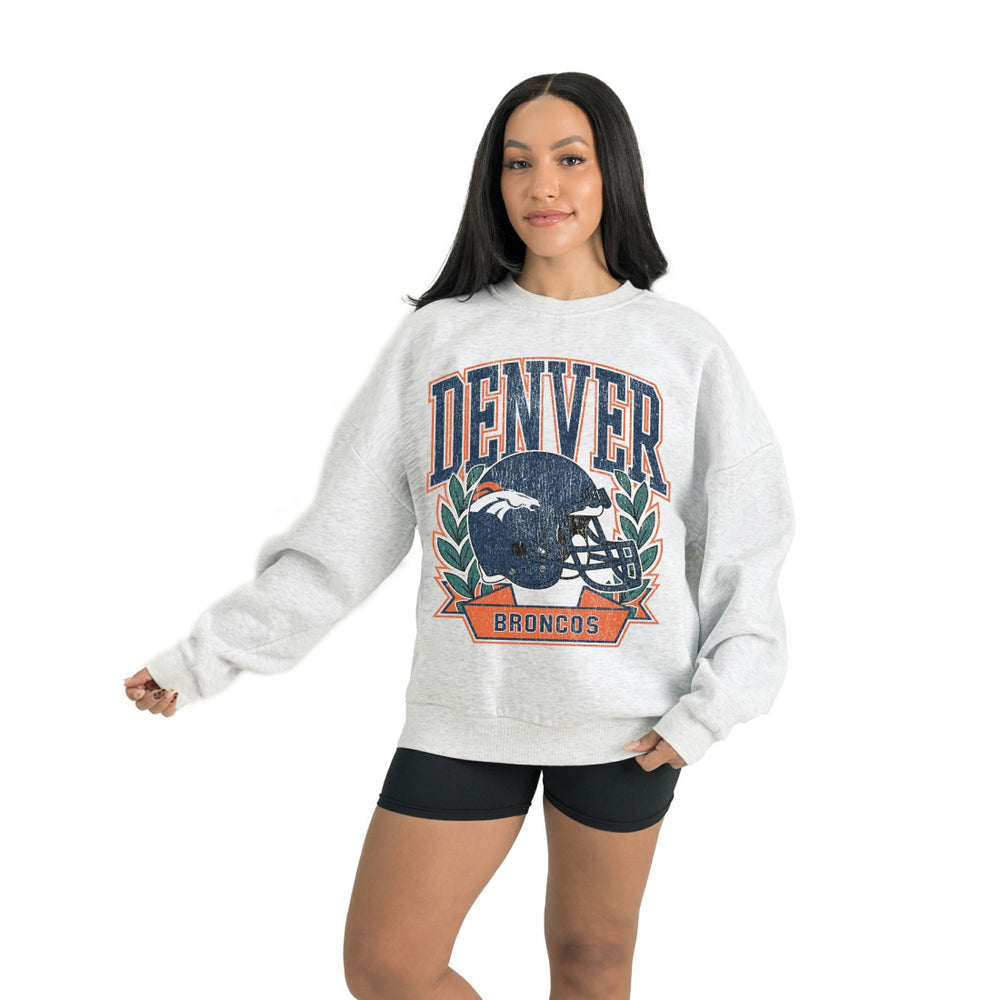 Denver Broncos Gameday Couture Women's Heritage Premium Fleece Pullover Sweatshirt - Gray sale