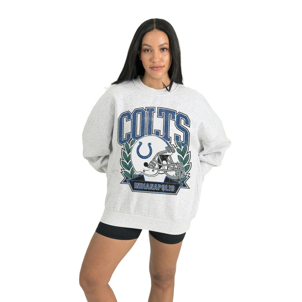 Indianapolis Colts Gameday Couture Women's Heritage Premium Fleece Pullover Sweatshirt - Gray on sale