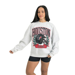 Houston Texans Gameday Couture Women's Heritage Premium Fleece Pullover Sweatshirt - Gray for sale