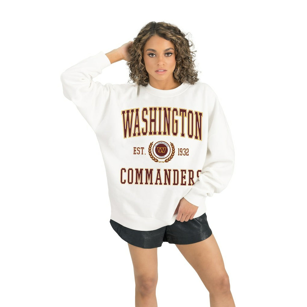 Washington Commanders Gameday Couture Women's Timeless Triumph Premium Fleece Pullover Sweatshirt - White outlet
